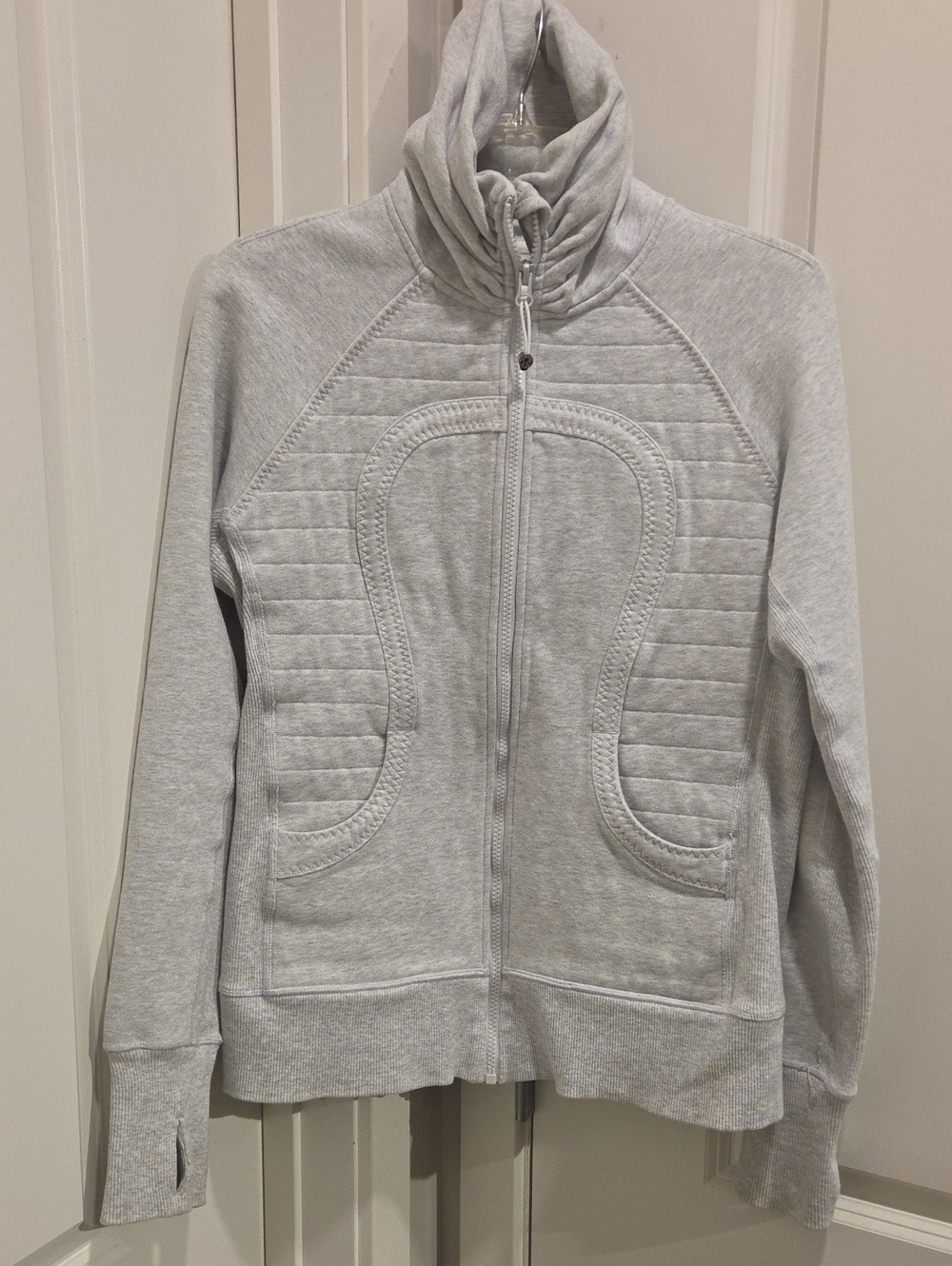 lululemon athletica Light Gray Quilted Full-Zip Sweatshirt